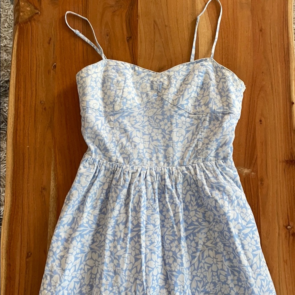 H&M divided blue and white cotton dress